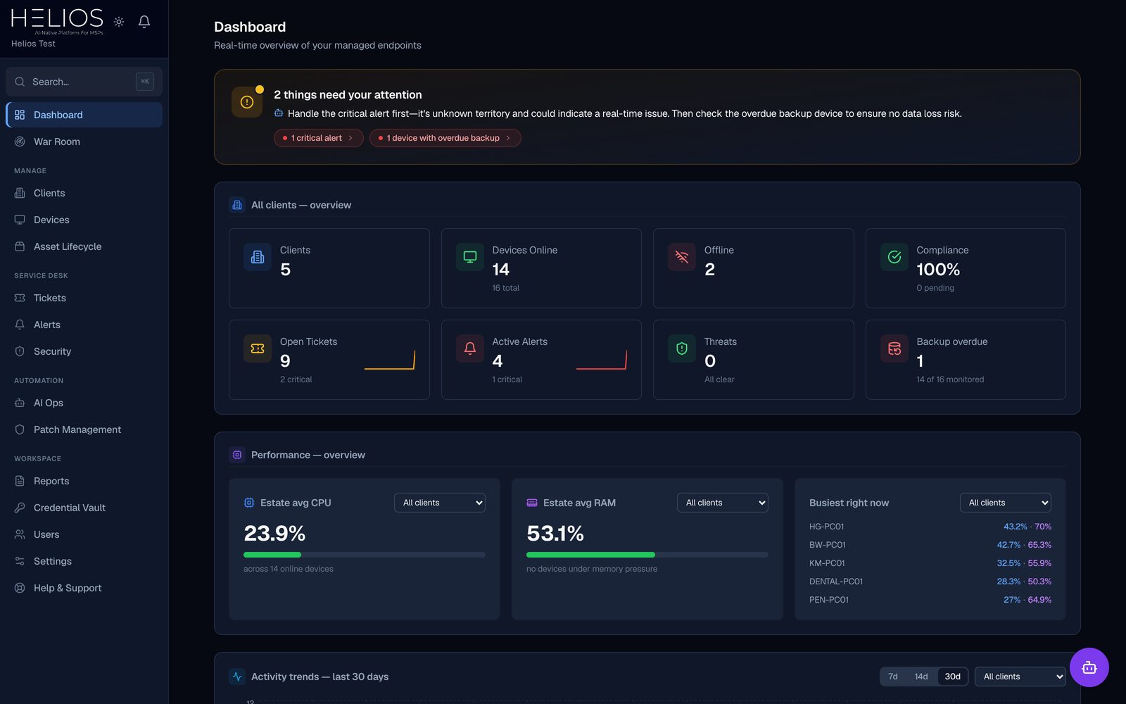 Helios screenshot